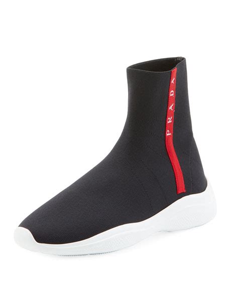 prada socks trainers|Prada designer high top sneakers.